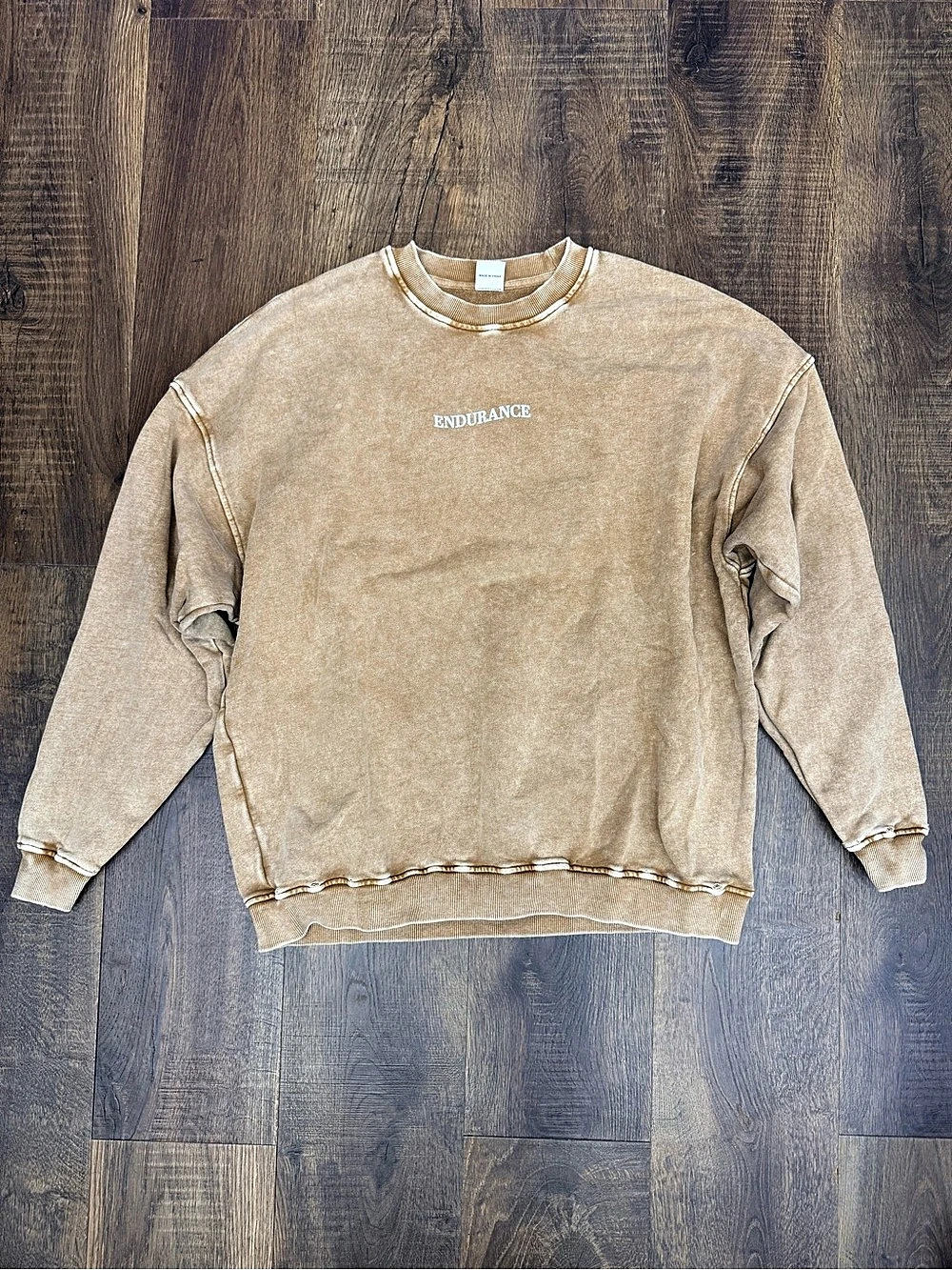 ArtieMaster Endurance Throughout Everything Acid Wash Sweatshirt Brown